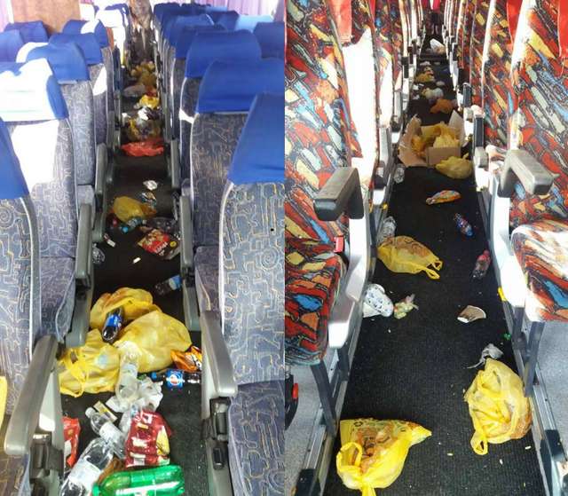 Блогер показав засмічені автобуси після «нашестя» хасидів в Умані_2