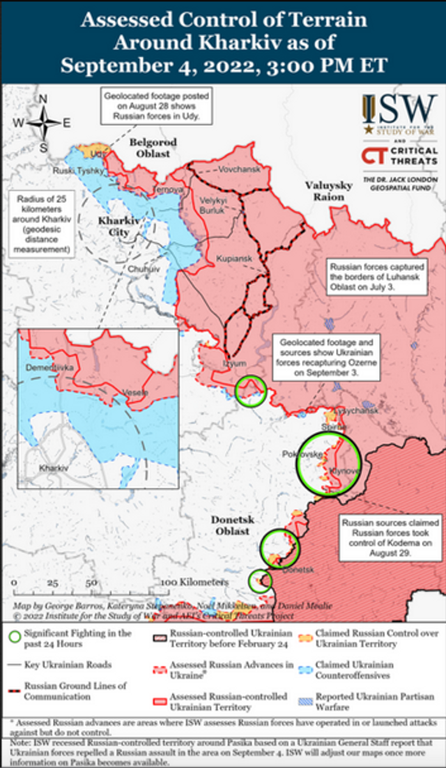 Контрнаступ ЗСУ помітно розвивається на Півдні та Сході України, – ISW_3