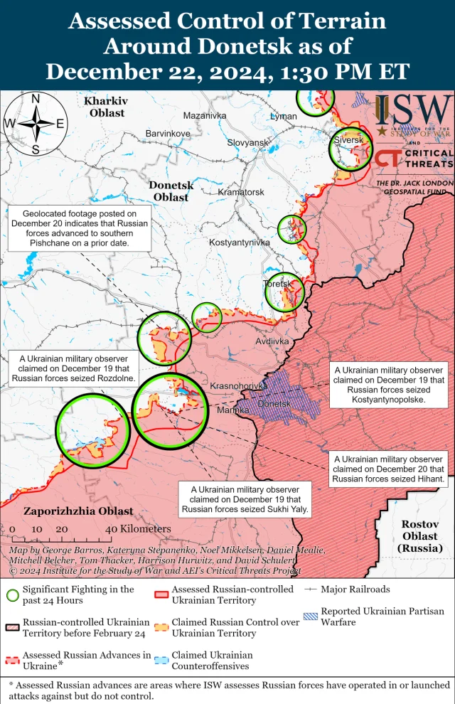 Російські окупанти продовжують наступ на Донеччині, - карти ISW_3