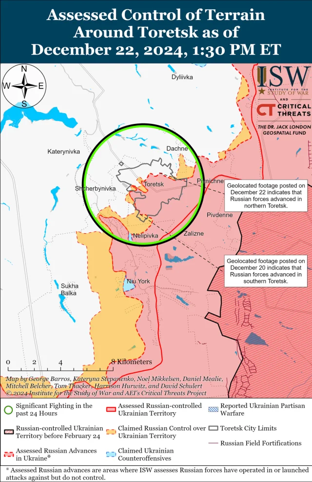 Російські окупанти продовжують наступ на Донеччині, - карти ISW_8