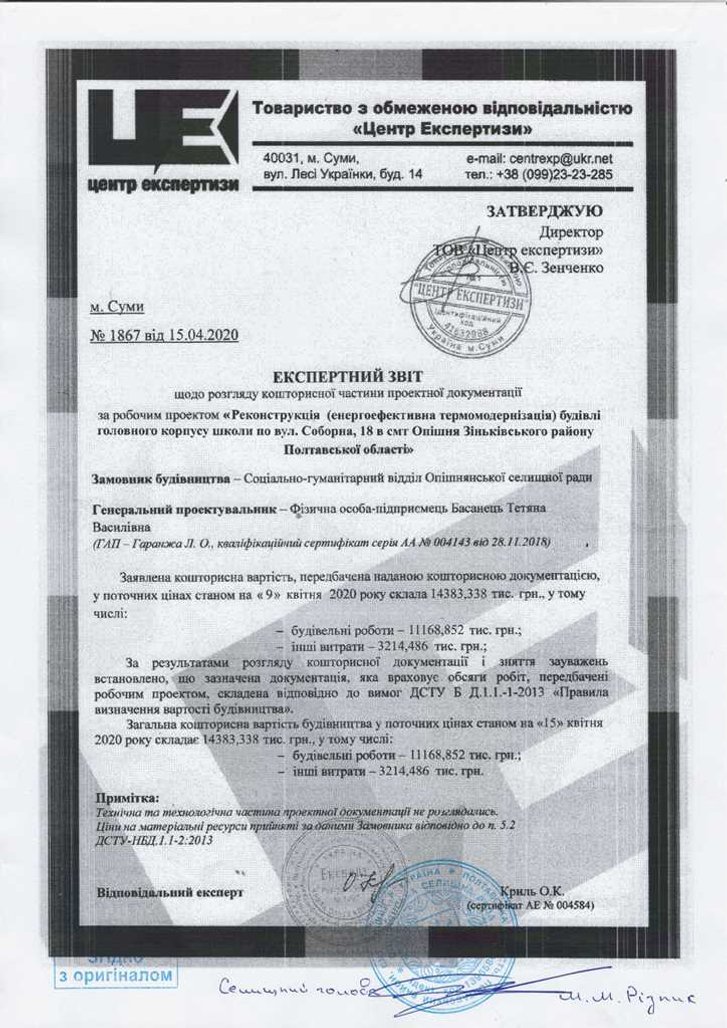Оригінальний звіт Оригінальний звіт