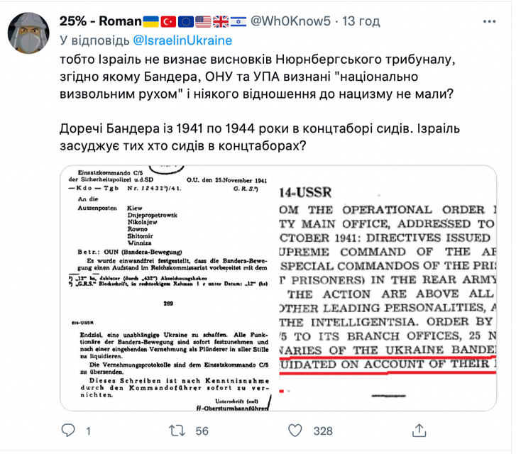 Кубло українофобів: посольство Ізраїля приписує Бандері вигадані злочини_2