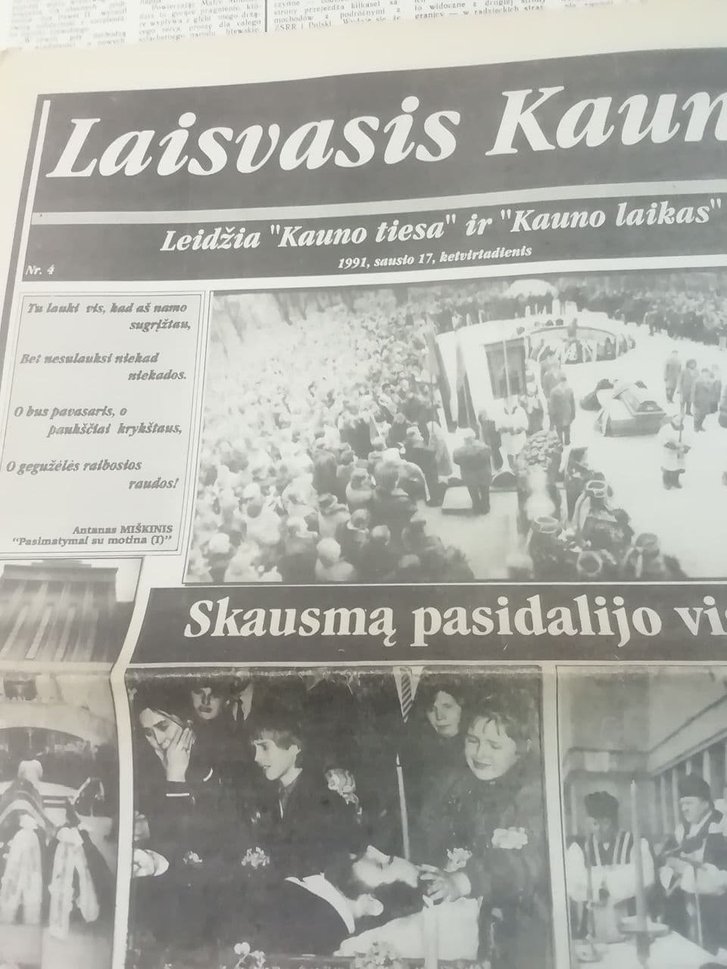 Литовська передовиця газети про описані події