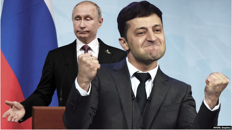 Володимир Зеленський і Володимир Путін (колаж)