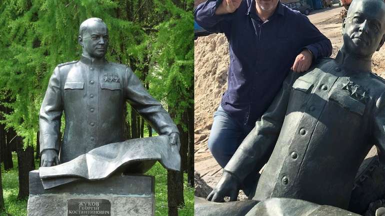На Київщині громадські активісти демонтували бюст Жукова, на черзі – Харків