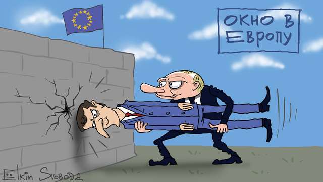 «Вікно у Європу»: карикатурист висміяв зустріч Путіна з Еммануелем Макроном_2