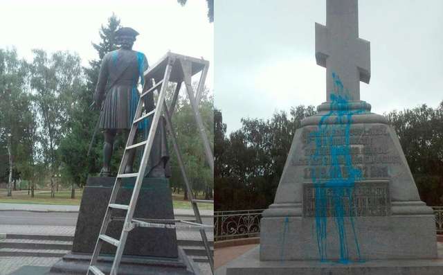 Вандали спаплюжили пам’ятник Петру І на полі Полтавської битви_2