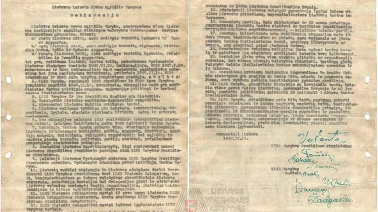 Декларацію литовських "лісових братів" виявлено в архіві Вільнюса