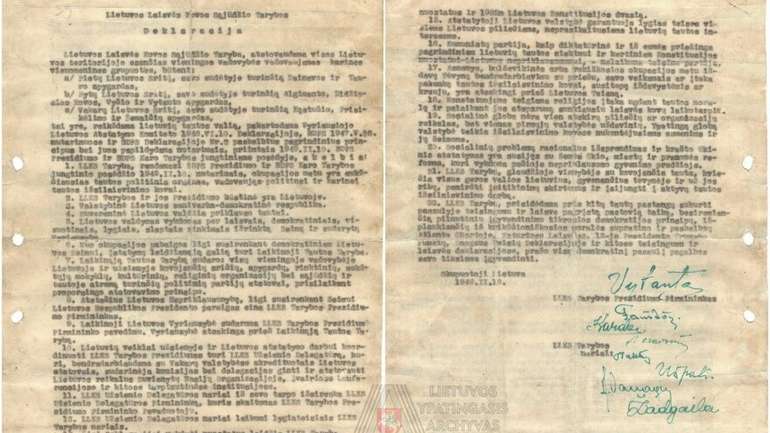 Декларацію литовських "лісових братів" виявлено в архіві Вільнюса