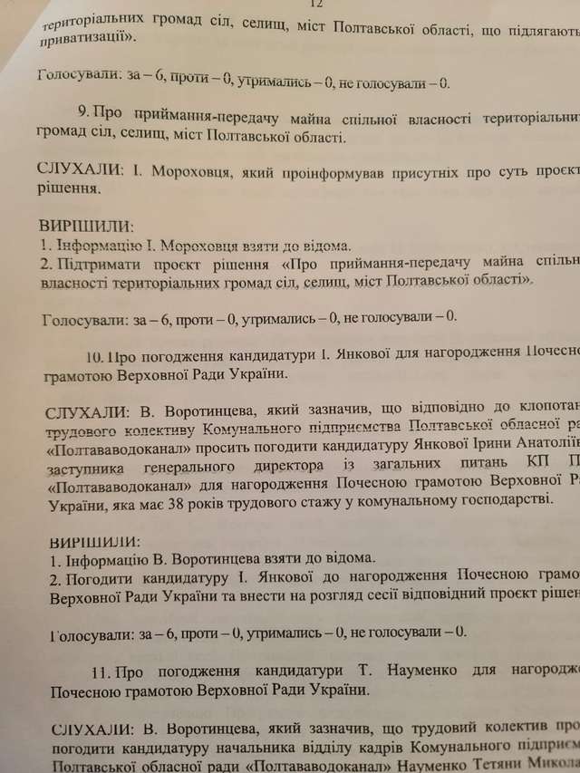 Протокол засідання постійної комісії