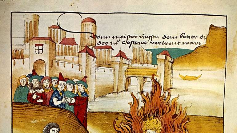 Страта Яна Гуса (з хронік Шпіцера Шиллінґа, 1485)