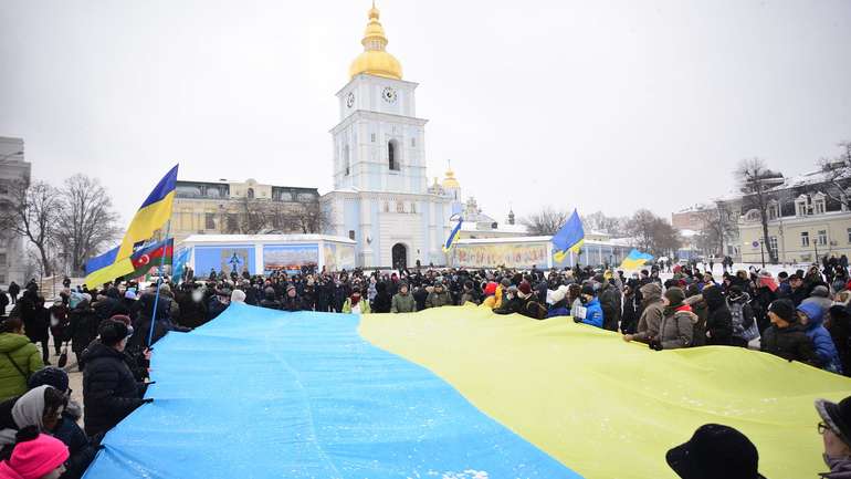У Києві на Михайлівській площі відбулася акція «Скажи Путіну Ні».