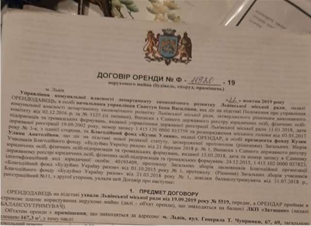 Договір оренди із Управлінням комунального майна