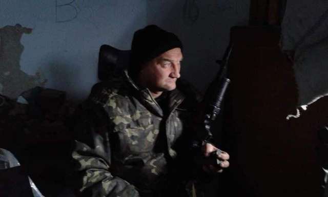 В'ячеслав Лисенко під час бою за Донецьке летовище (січень 2015)