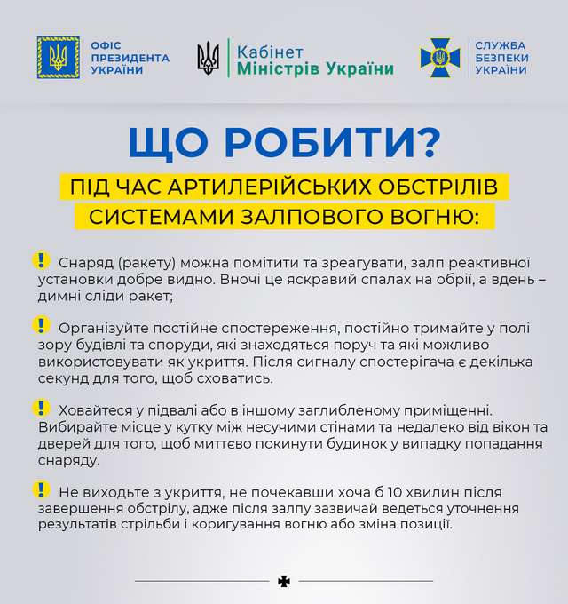 Служба безпеки України оприлюднила детальну інструкцію, що роботи у разі обстрілів_2
