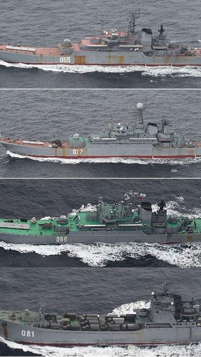 Японія зафіксувала у своїх водах військові кораблі московії з технікою_2