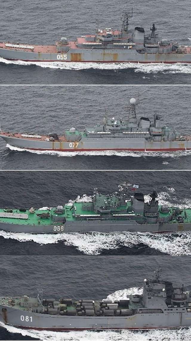 Японія зафіксувала у своїх водах військові кораблі московії з технікою_1