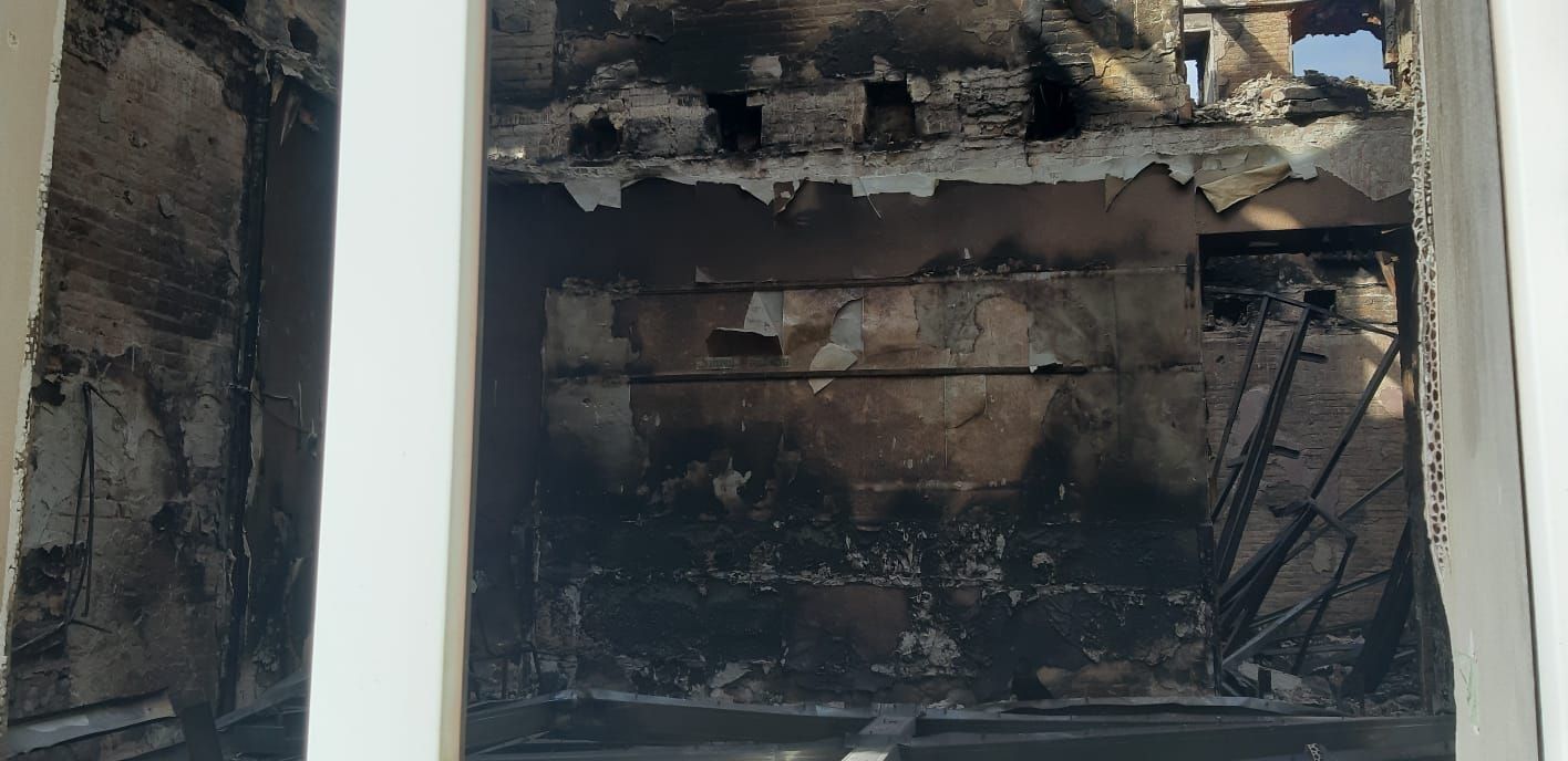 Руйнування  в селі Уди 