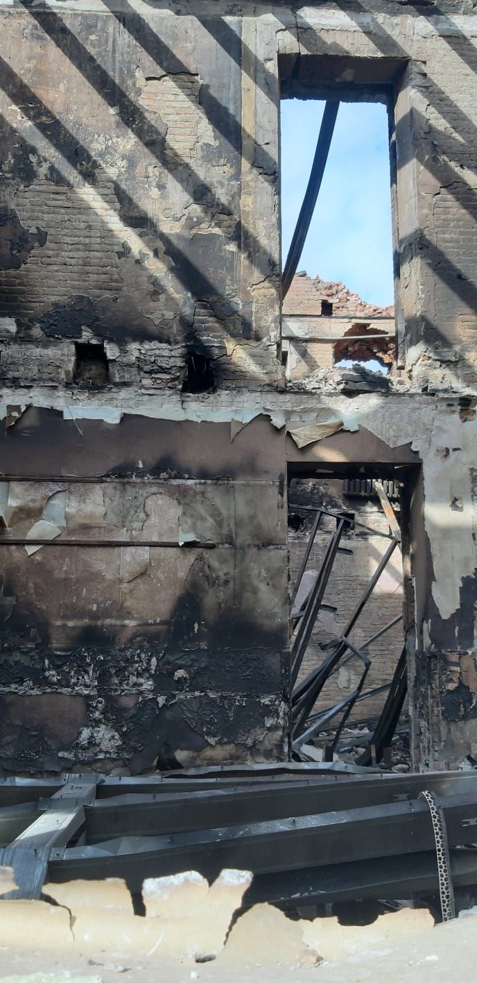 Руйнування  в селі Уди 