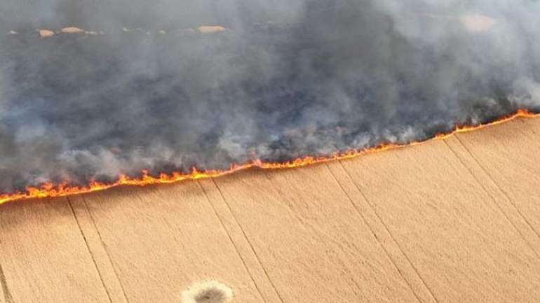 Російські загарбники свідомо спалюють українські пшеничні поля