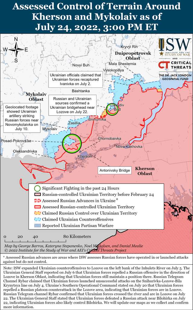 ЗСУ пошкодили всі підконтрольні окупантам мости, що ведуть до Херсона, – ISW_7