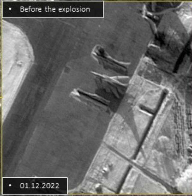 Аеродром Дягілєво, наслідки прильоту БПЛА. Супутникові фотографії ImageSat Intl.