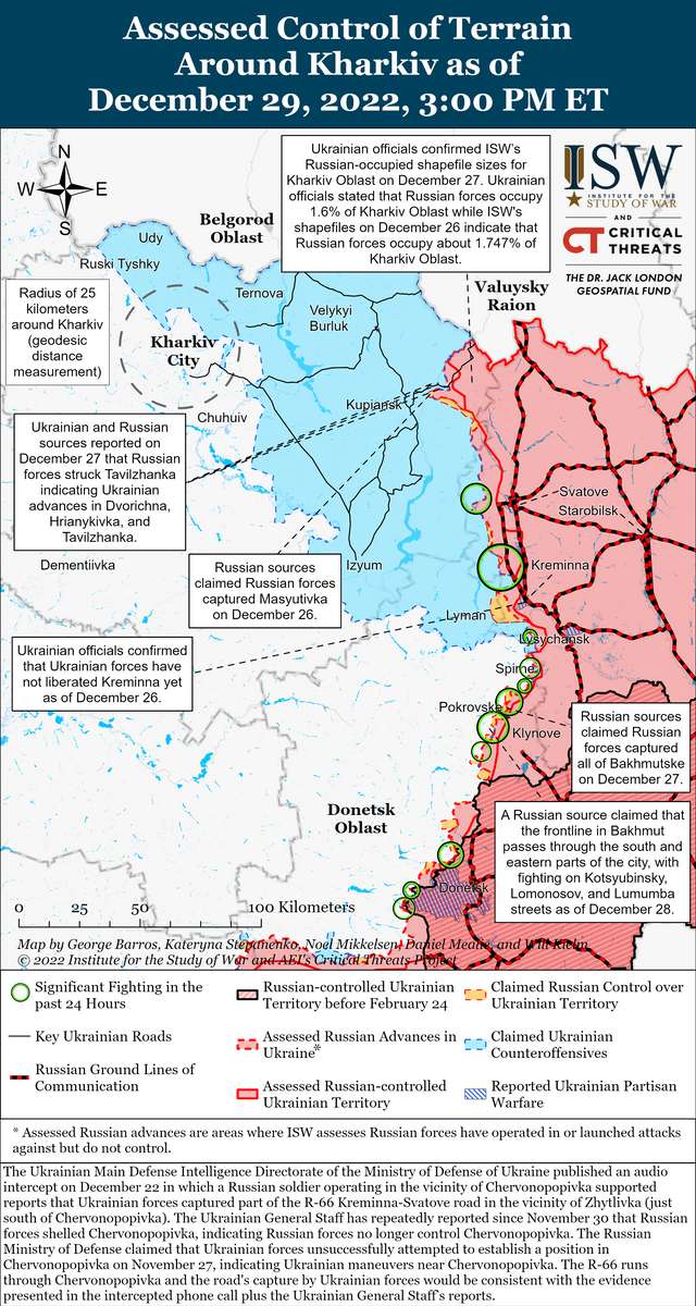 Прорив ЗСУ в районі Кремінної та кульмінація російського наступу на Бахмут, - аналітика ISW._3