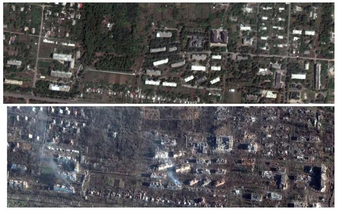 Maxar Technologies опублікували супутникові фото Бахмута