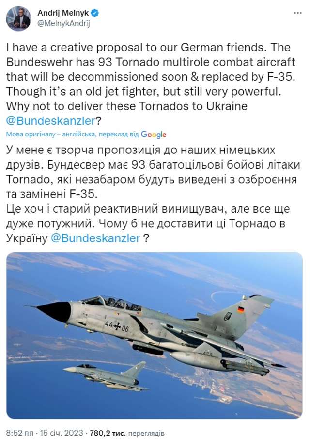 Україна закликає Німеччину передати ЗСУ винищувачі Tornadо_1