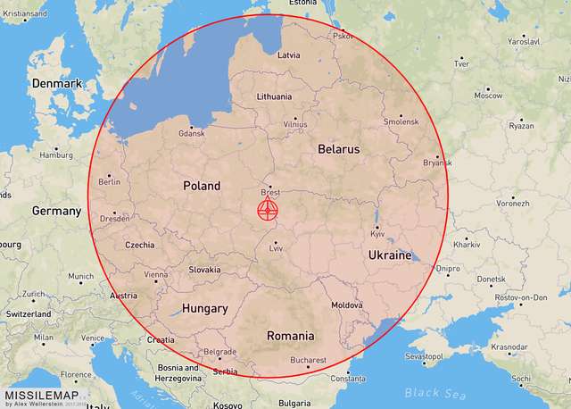 Приблизний мінімальний огляд E-3 Sentry з району патрулювання у повітряному просторі Польщі