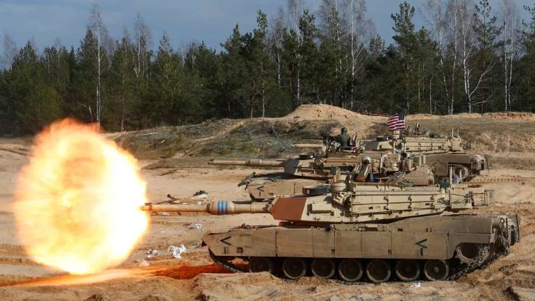 Американський бойовий танк M1 Abrams під час військових навчань НАТО в Латвії минулого року.
