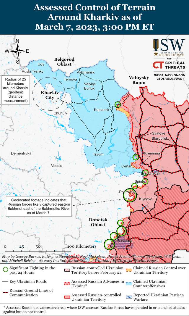 ЗСУ проводять контратаки на захід від Бахмута: карти боїв від ISW_1