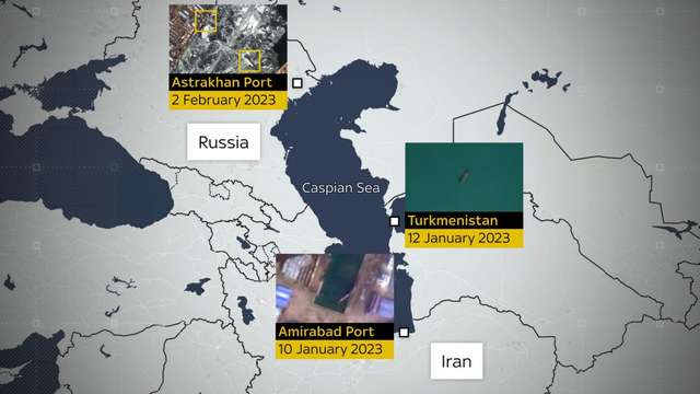 Шлях російських кораблів з Ірану до рф