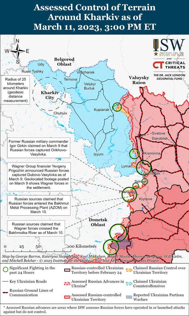 Бої в районі Бахмуту стали більш інтенсивними: карти боїв від ISW_1