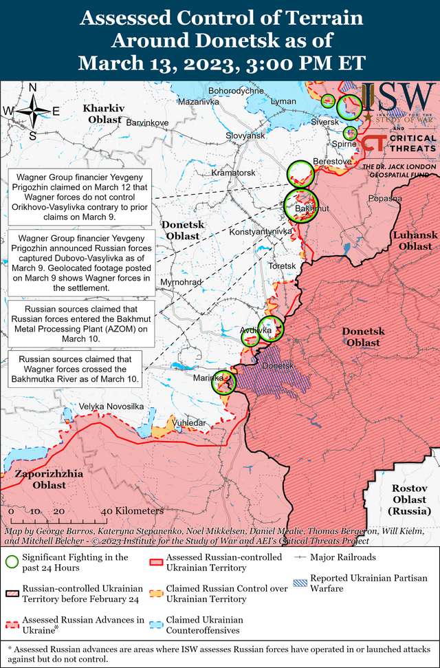 ЗСУ контратакували західніше Сватового, війська рф просуваються до Бахмуту: карти боїв ISW_5