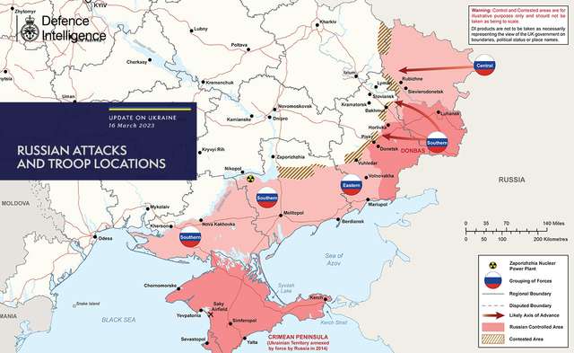 Карта війни в України станом на 16 березня. Оновлені дані від британської розвідки_2