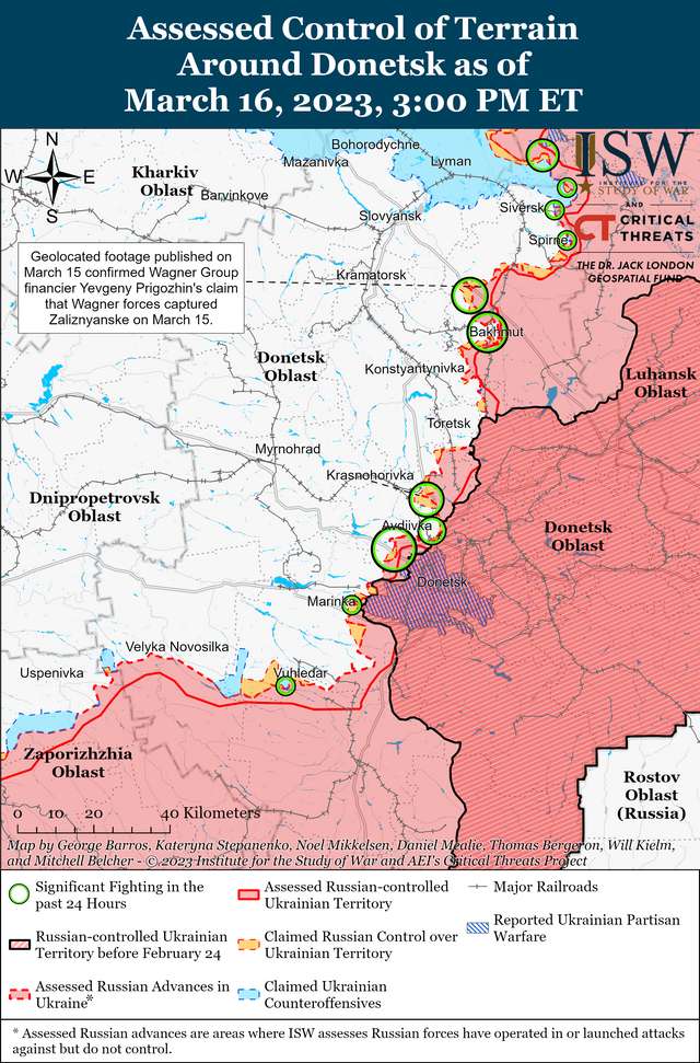 російський наступ на Бахмут досягає кульмінації: карти боїв від ISW_3