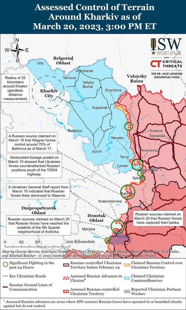 Окупанти стурбовані можливим контрнаступом ЗСУ в Бахмуті: карти боїв від ISW_1