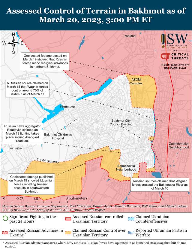 Окупанти стурбовані можливим контрнаступом ЗСУ в Бахмуті: карти боїв від ISW_4