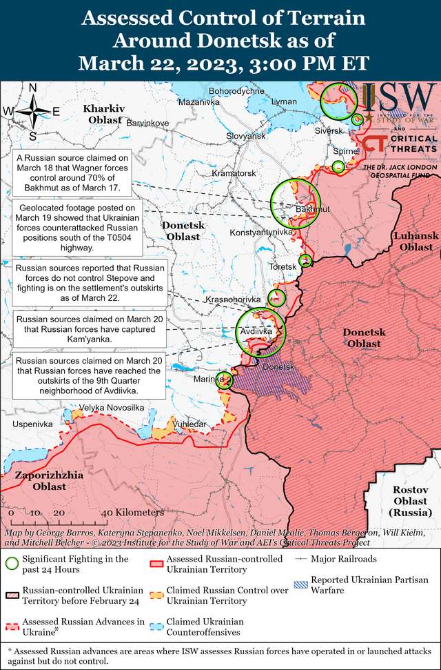 ЗСУ контратакували окупантів у Бахмуті та західніше міста: карти боїв ISW_7