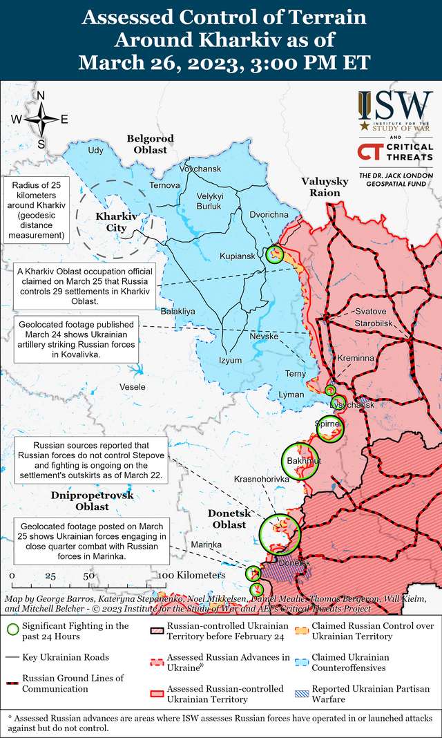 Окупанти продовжували атакувати Бахмут і досягли незначних успіхів у межах міста, - ISW_3