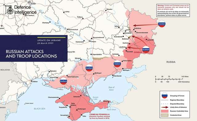 Карта війни в України станом на 29 березня. Британська розвідка оновила дані_2