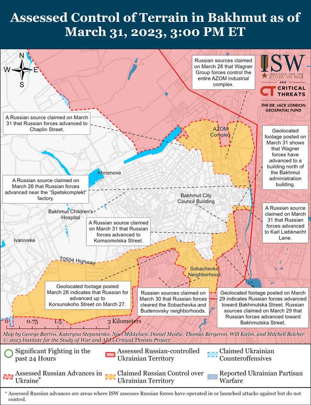 ЗСУ відновили позиції навколо Бахмута: карти боїв ISW_3