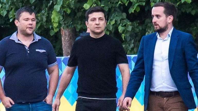 Андрій Богдан, Володимир Зеленський та Кирило Тимошенко. 2019 рік