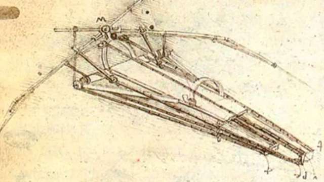 Ескіз орнітоптера Леонардо да Вінчі