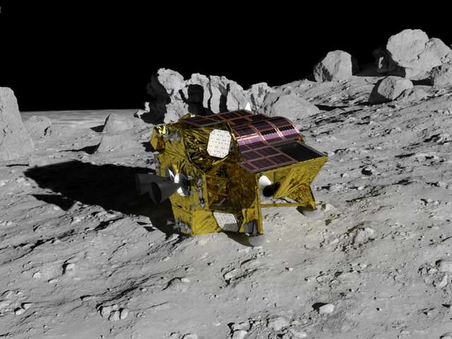 Ілюстрація зонда SLIM після його посадки на Місяць