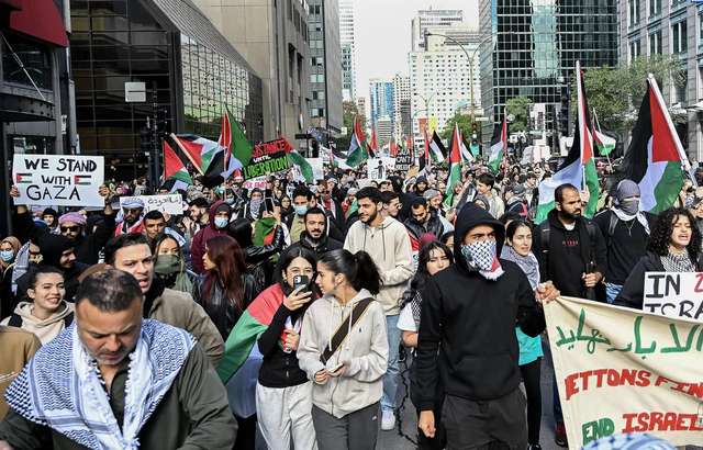 Мітинг на підтримку Палестини в Монреалі