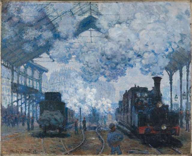 Прибуття потяга на вокзал Сен-Лазар у Парижі (1877)