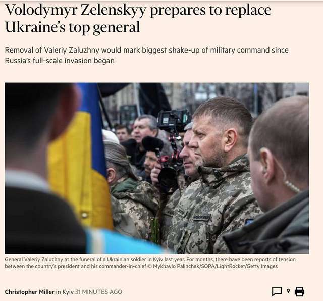 Сирський відмовився замінити Залужного на посаді головнокомандувача ЗСУ, – Times_5