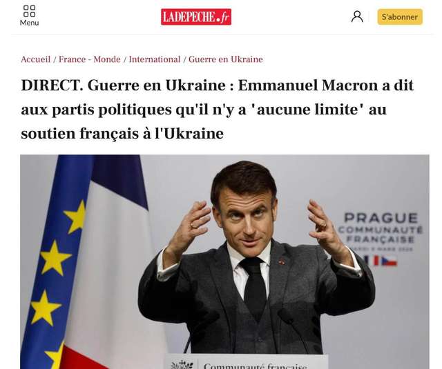 «Не існує жодних меж та червоних ліній у підтримці України», — Емманюель Макрон